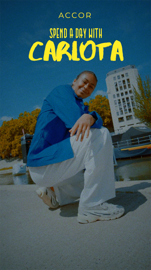 Vidéo de BGirl Carlota pour Accor, produite par Great Plains Productions, agence de production audiovisuelle, en vue des JO Paris 2024.