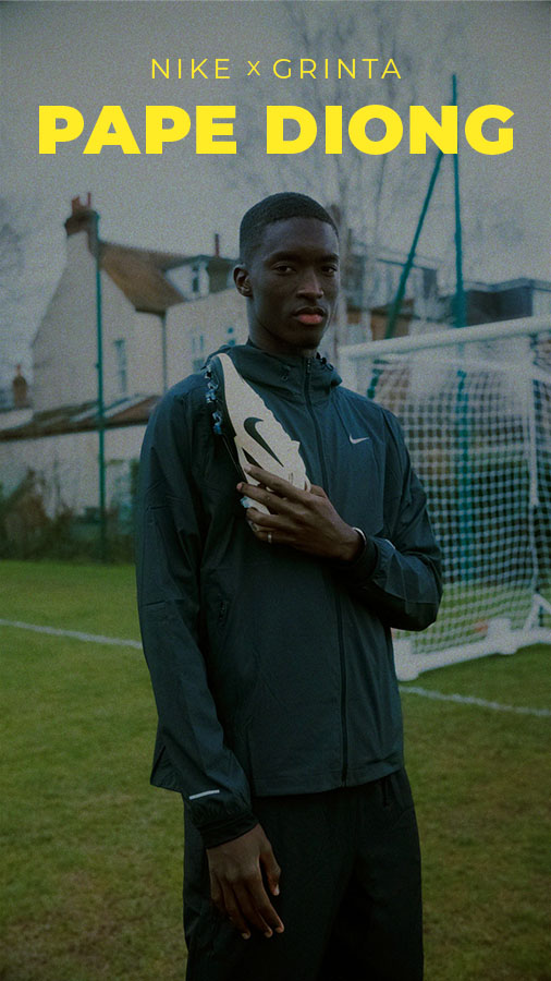Contenu réseaux sociaux de Pape Daouda Diong pour Nike et Grinta, produit par Great Plains Productions, agence de production audiovisuelle.